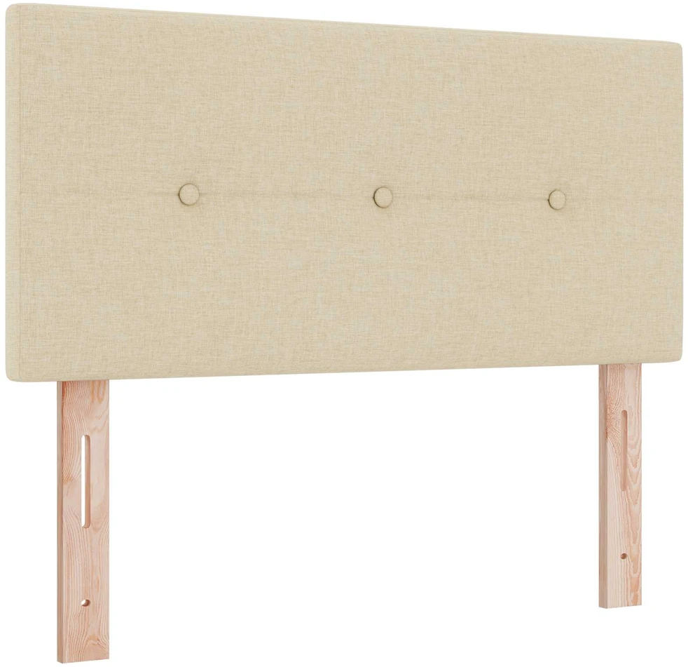 Lova su čiužiniu ir LED apšvietimu Kreminė 100 x 200 cm Audinys