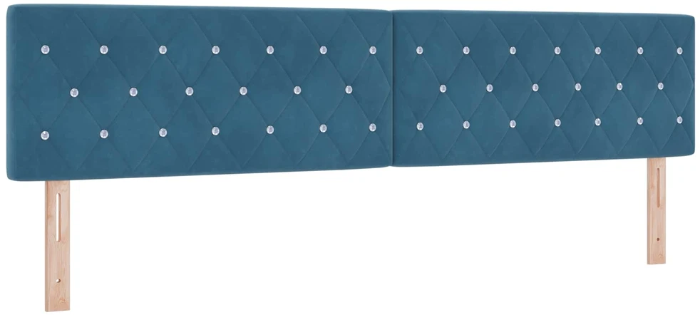 Lova su čiužiniu ir LED apšvietimu Mėlyna 200 x 200 cm Aksomas