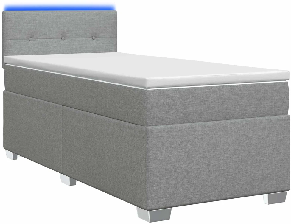 Lova su čiužiniu ir LED apšvietimu Šviesiai pilka 100 x 200 cm