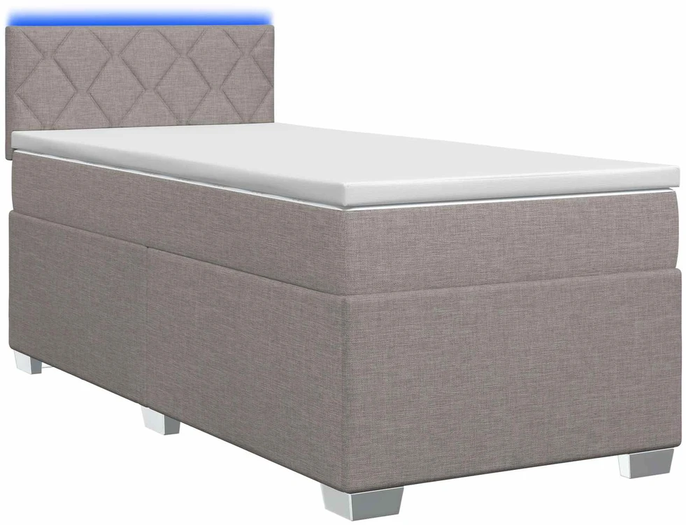 Lova su čiužiniu ir LED apšvietimu Taupe 80 x 200 cm Audinys