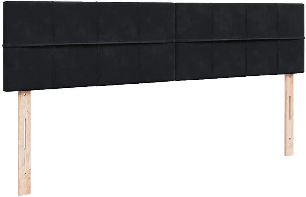 Lova su čiužiniu, juoda, 200x200 cm, aksomas