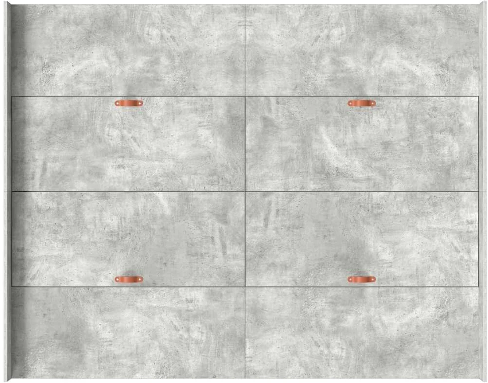 Lova su daiktų laikymo vieta Betono pilka 140 x 190 cm
