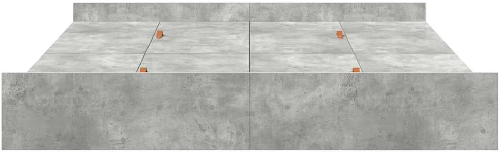 Lova su daiktų laikymo vieta Betono pilka 200 x 200 cm