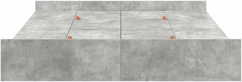 Lova su daiktų laikymo vieta Betono pilka 140 x 200 cm