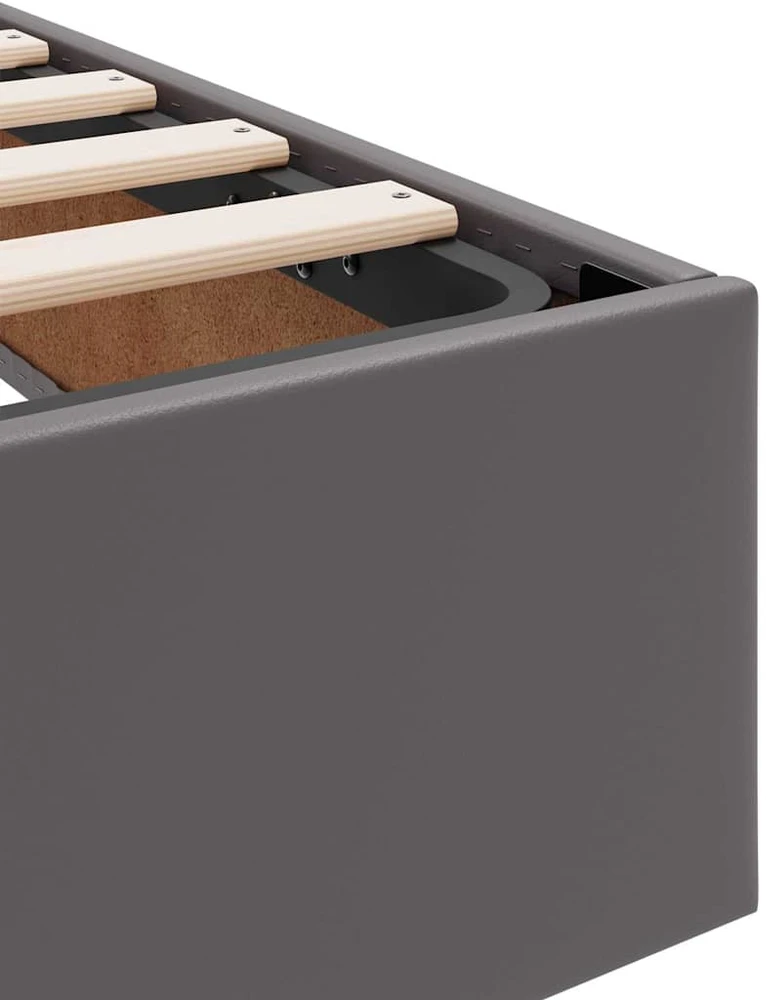 Lova su daiktų laikymo vieta ir čiužiniu 2 vnt. Pilka Oda