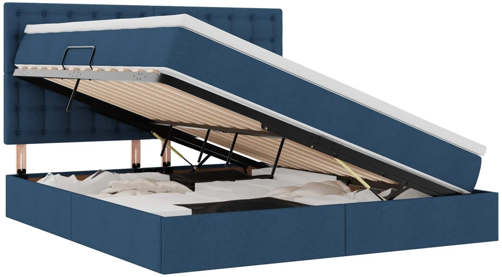 Lova su daiktų laikymo vieta ir čiužiniu Mėlyna 180 x 200 cm