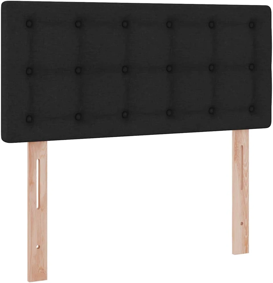 LED saugojimo lova su čiužiniu Juoda 90 x 200 cm Audinys