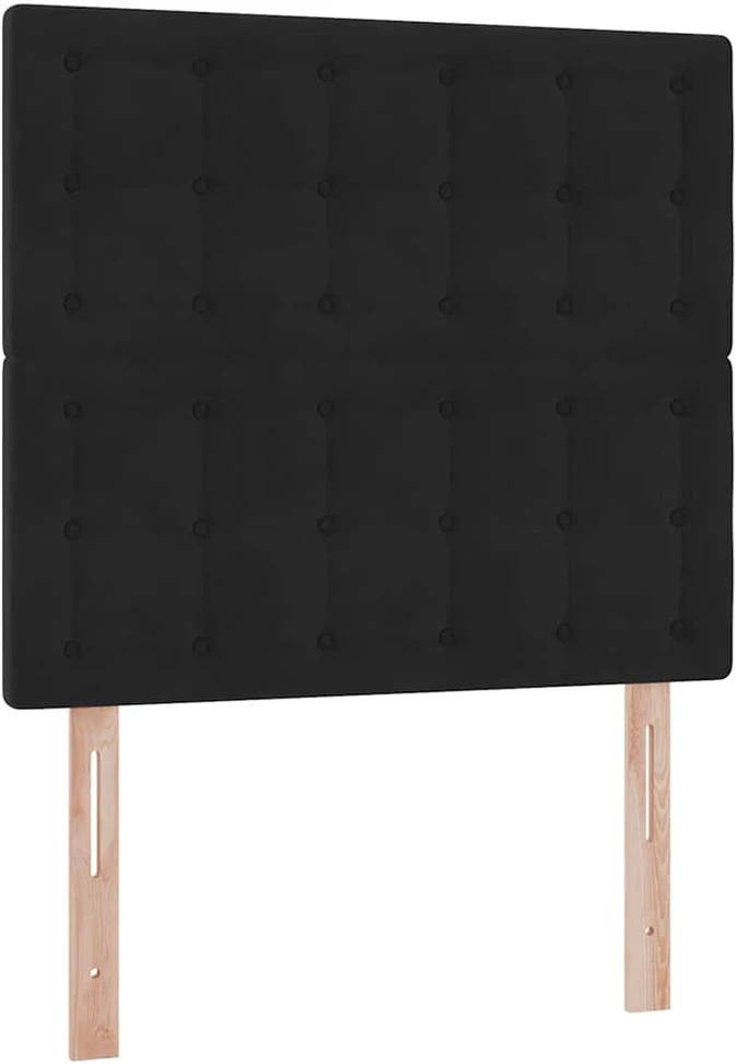 LED saugojimo lova su čiužiniu Juoda 90 x 200 cm Aksomas