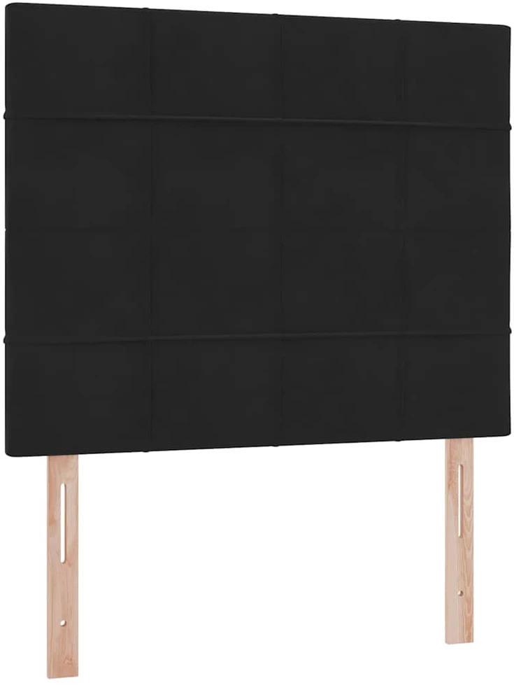 LED saugojimo lova su čiužiniu Juoda 120 x 200 cm Aksomas