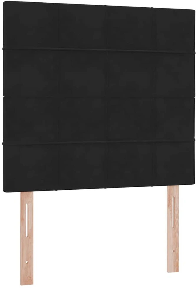 LED saugojimo lova su čiužiniu Juoda 90 x 200 cm Aksomas