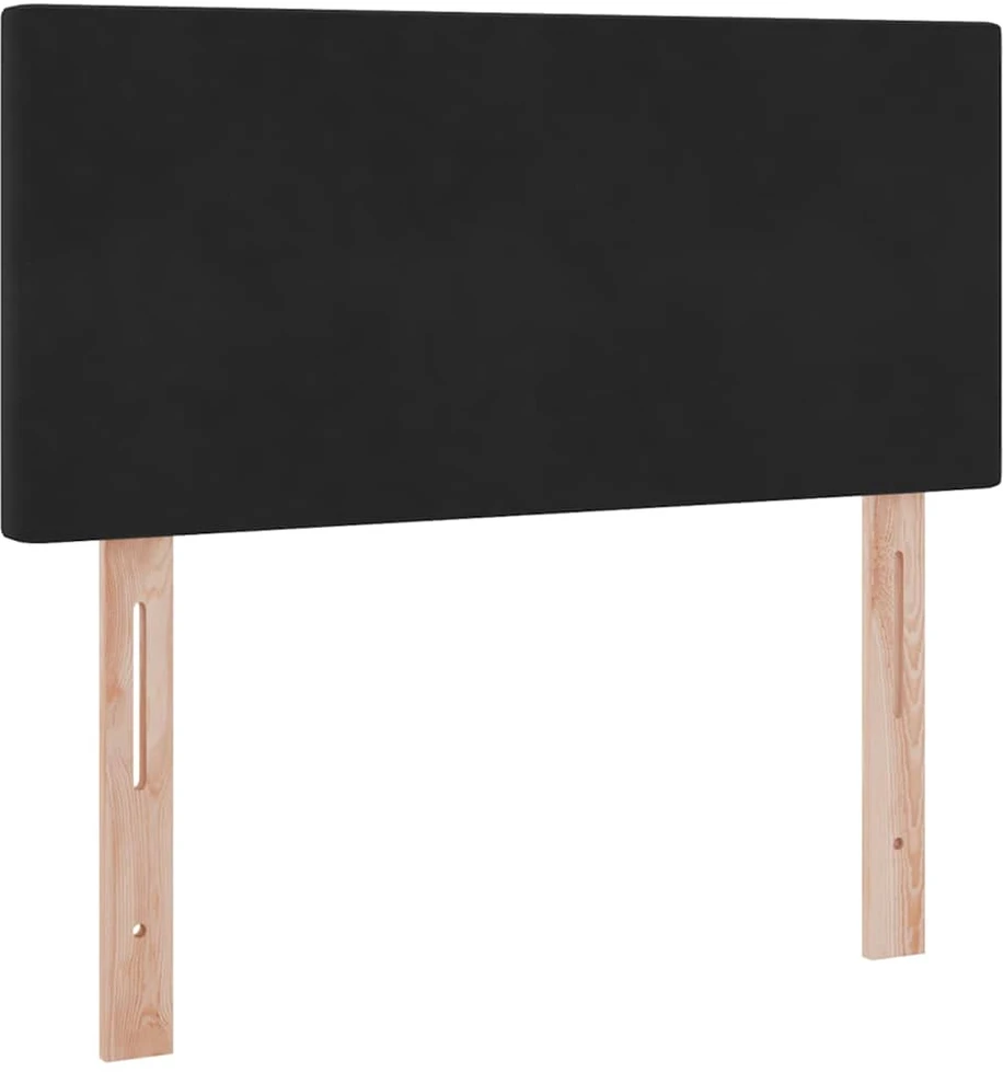LED saugojimo lova su čiužiniu Juoda 100 x 200 cm Aksomas