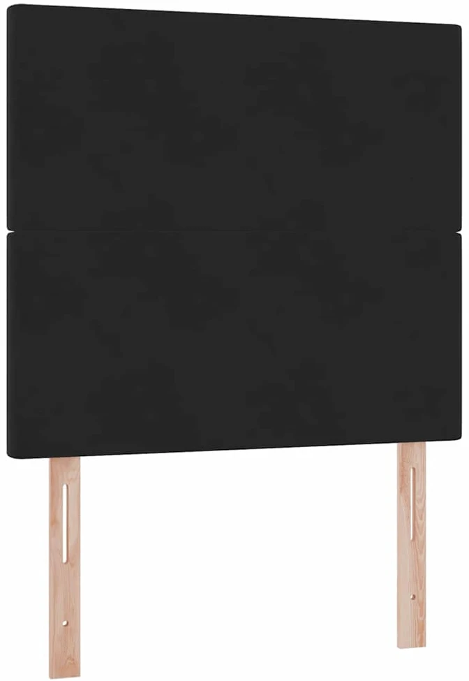 LED saugojimo lova su čiužiniu Juoda 100 x 200 cm Aksomas