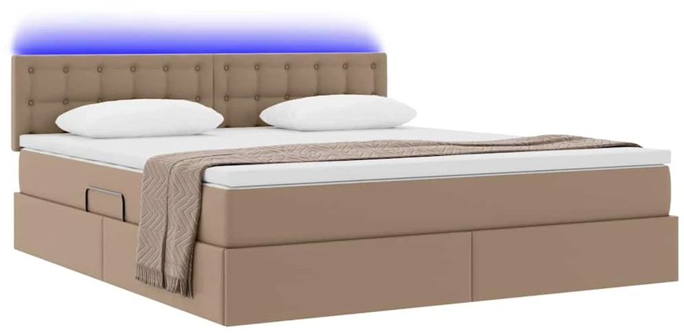 Lova su daiktų laikymo vieta ir LED Kapučino 180 x 200 cm