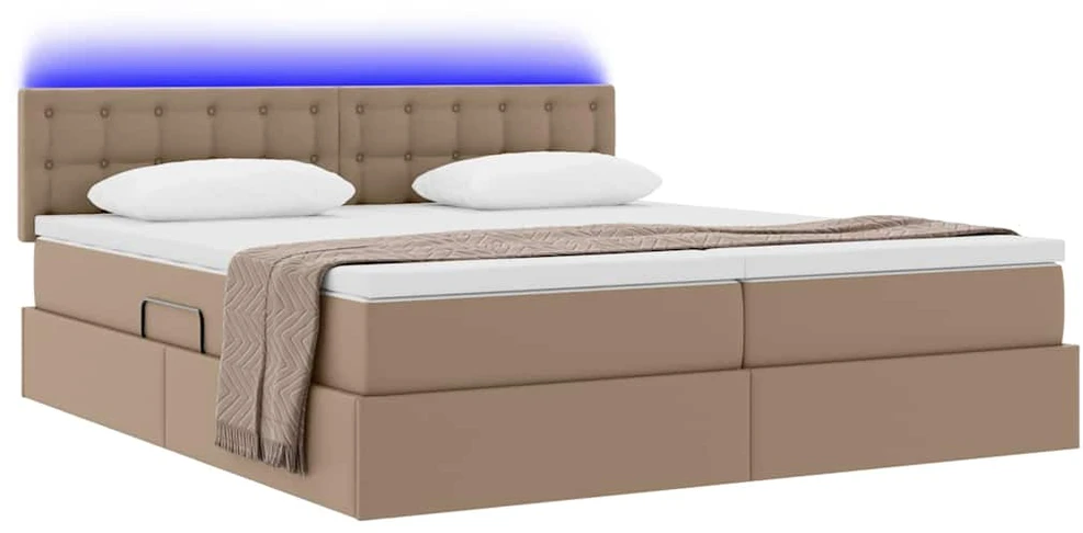 Lova su daiktų laikymo vieta ir LED Kapučino 180 x 200 cm