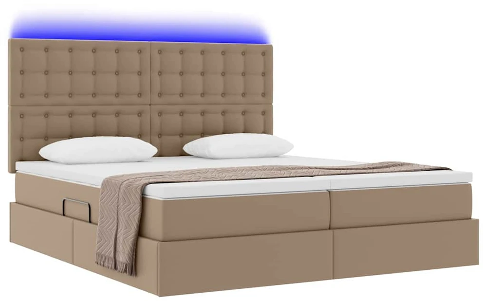 Lova su daiktų laikymo vieta ir LED Kapučino 180 x 200 cm