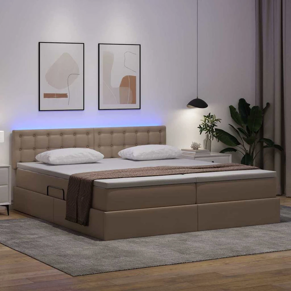 Lova su daiktų laikymo vieta ir LED Kapučino 180 x 200 cm