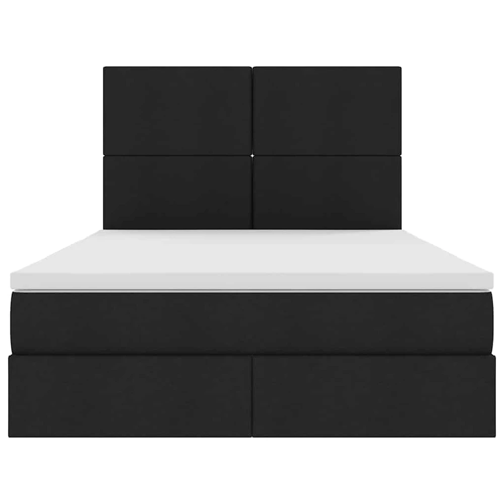 LED saugojimo lova su čiužiniu Juoda 140 x 200 cm Audinys