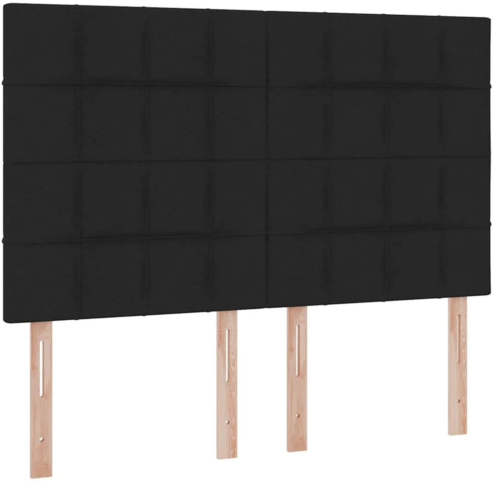 LED saugojimo lova su čiužiniu Juoda 140 x 200 cm Audinys
