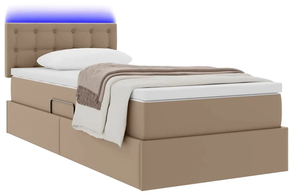 Lova su daiktų laikymo vieta ir LED su LED Kapučino 90 x 200 cm