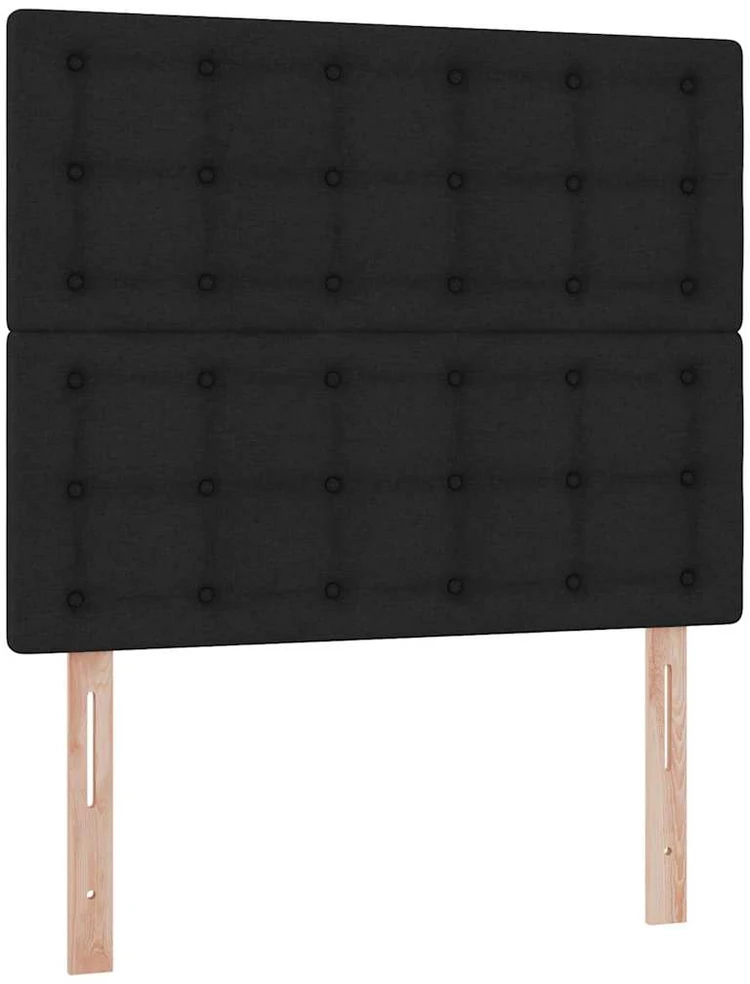 LED saugojimo lova su čiužiniu Juoda 120 x 200 cm Audinys