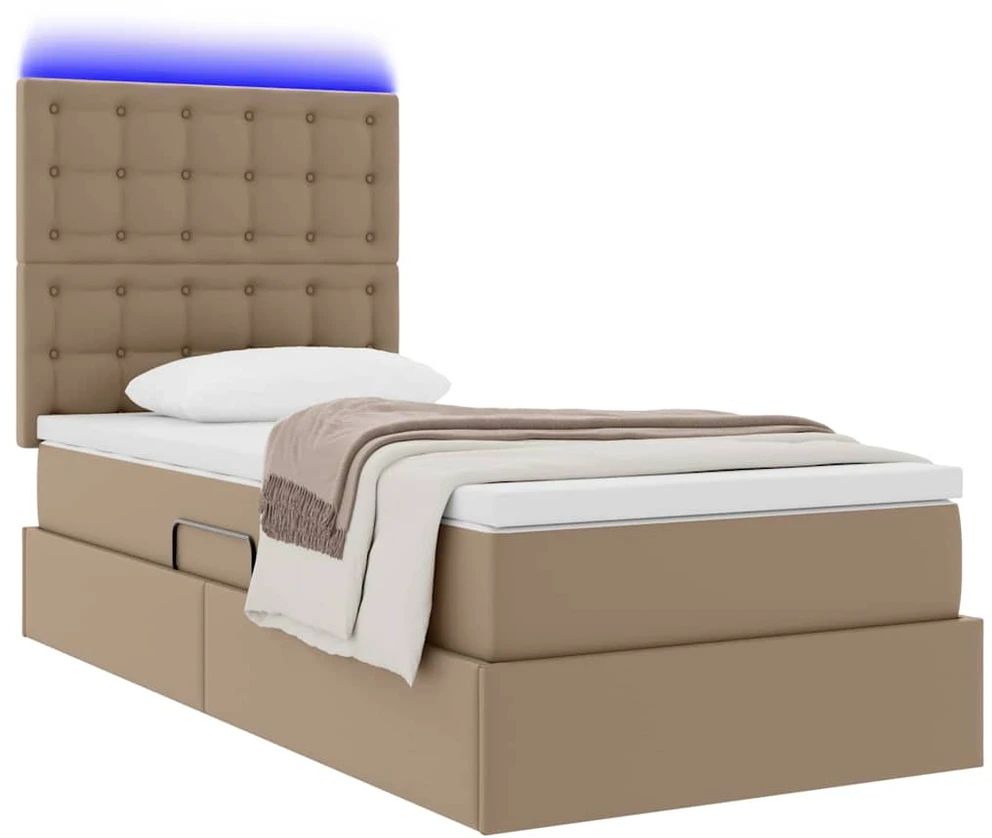 Lova su daiktų laikymo vieta ir LED Kapučino 90 x 200 cm