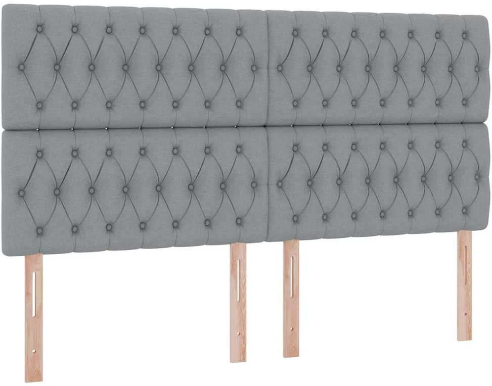 LED saugojimo lova su čiužiniu Šviesiai pilka 160 x 200 cm