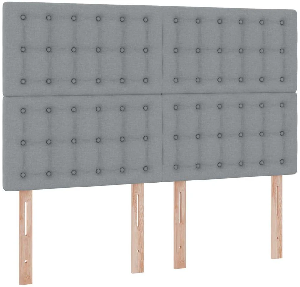 LED saugojimo lova su čiužiniu Šviesiai pilka 140 x 190 cm