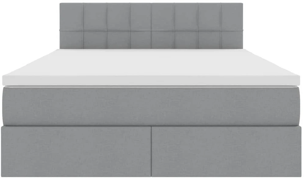 LED saugojimo lova su čiužiniu Šviesiai pilka 140 x 200 cm
