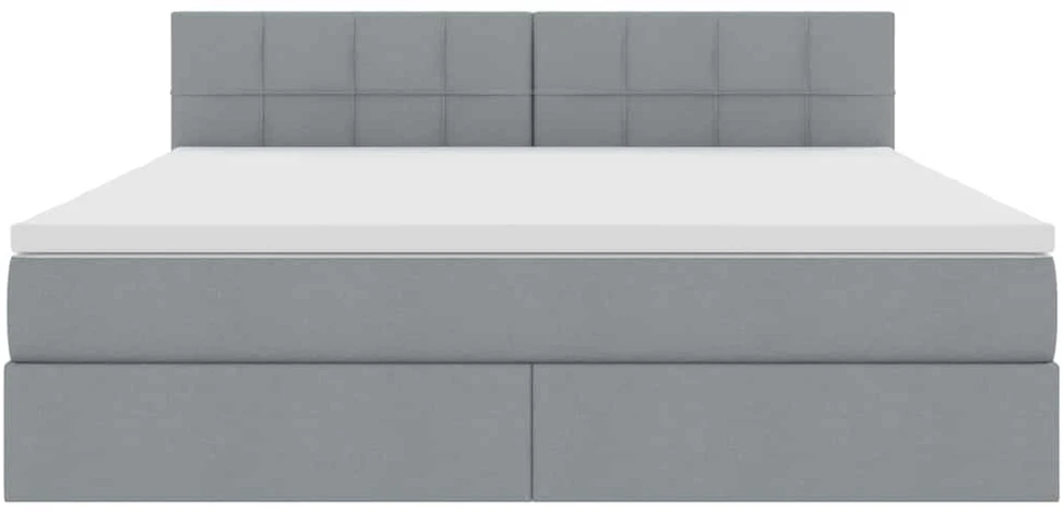 LED saugojimo lova su čiužiniu Šviesiai pilka 180 x 200 cm
