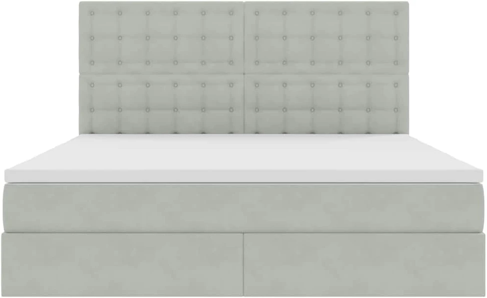 LED saugojimo lova su čiužiniu Šviesiai pilka 160 x 200 cm