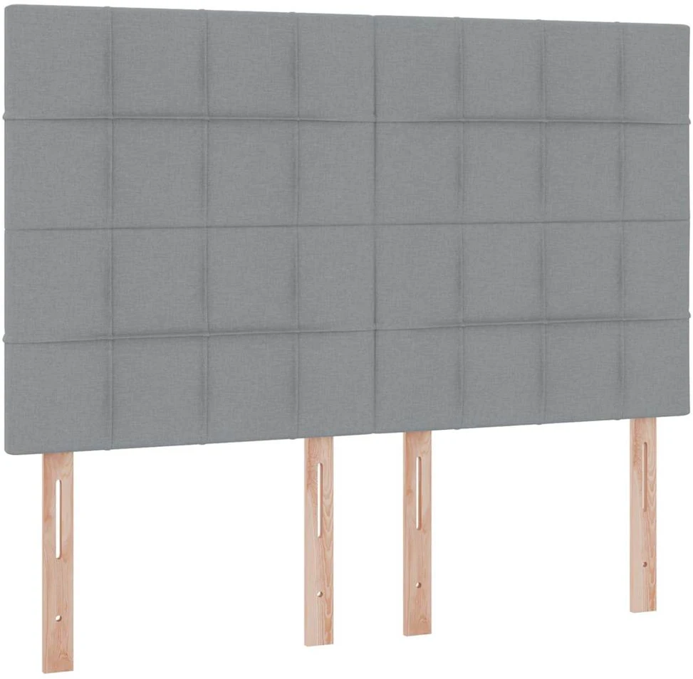 LED saugojimo lova su čiužiniu Šviesiai pilka 140 x 190 cm