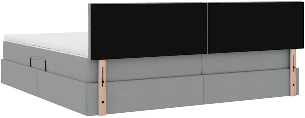 LED saugojimo lova su čiužiniu Šviesiai pilka 200 x 200 cm