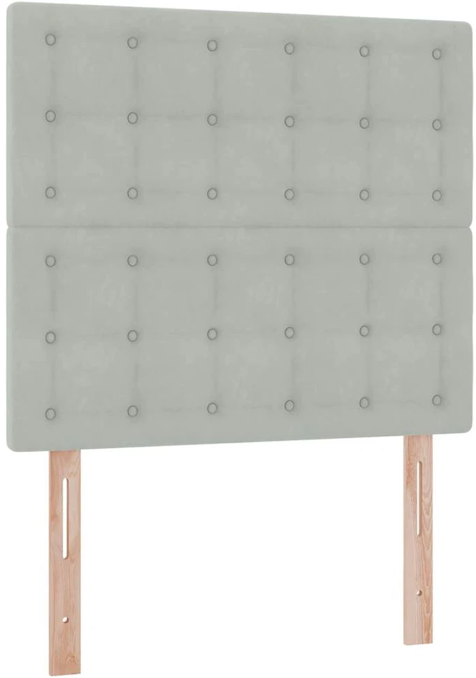 LED saugojimo lova su čiužiniu Šviesiai pilka 90 x 200 cm