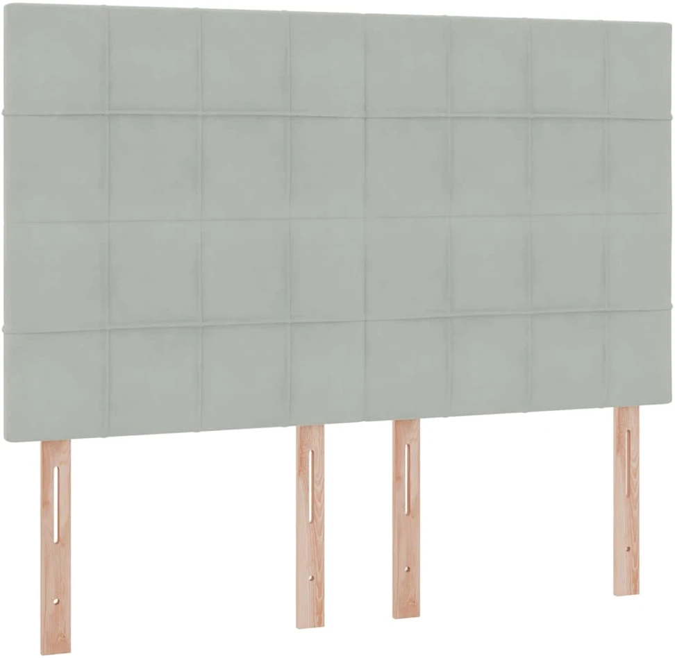 LED saugojimo lova su čiužiniu Šviesiai pilka 140 x 190 cm