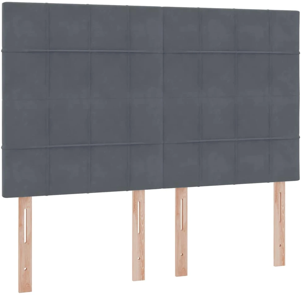 LED saugojimo lova su čiužiniu Tamsiai pilka 140 x 190 cm