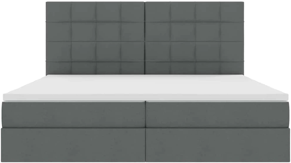 LED saugojimo lova su čiužiniu Tamsiai pilka 200 x 200 cm