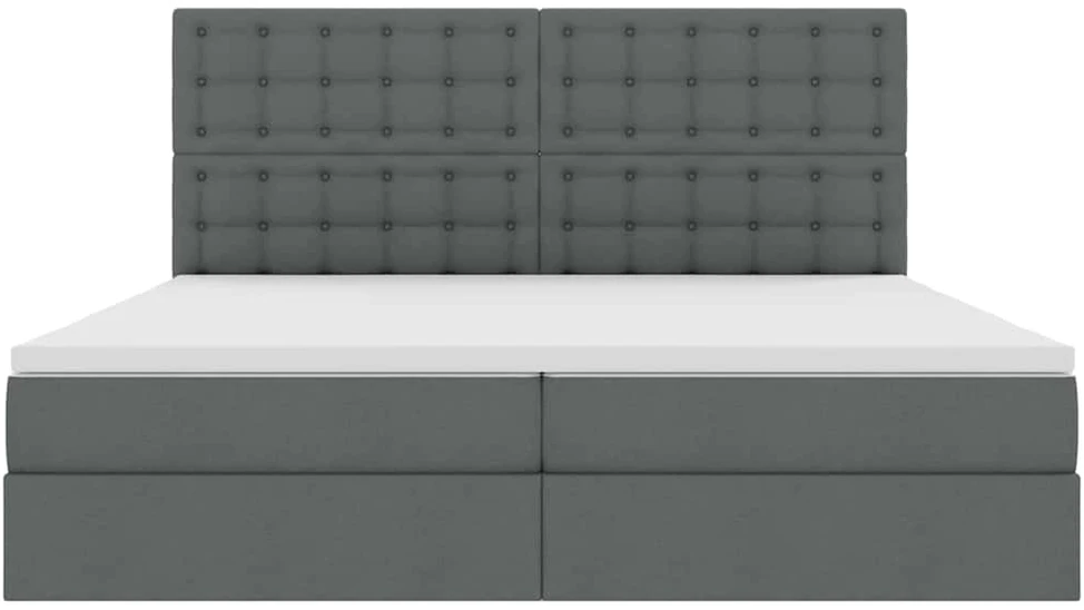 LED saugojimo lova su čiužiniu Tamsiai pilka 200 x 200 cm