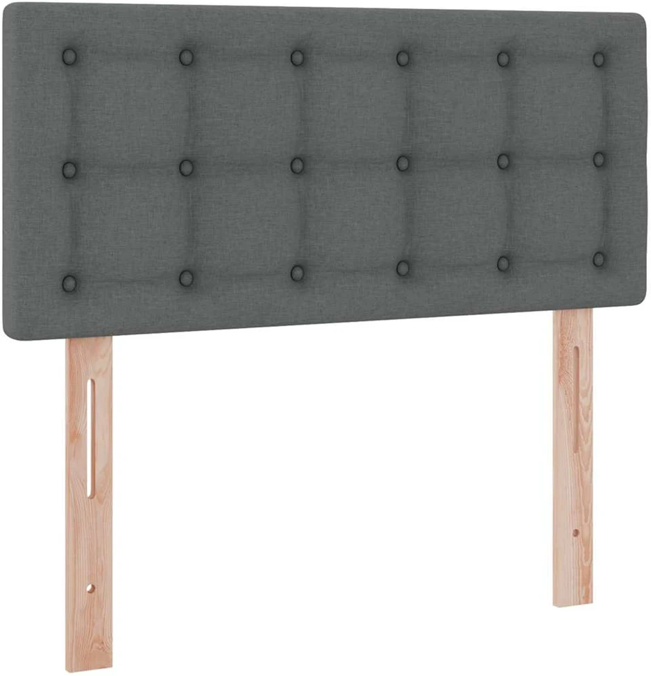 LED saugojimo lova su čiužiniu Tamsiai pilka 90 x 190 cm
