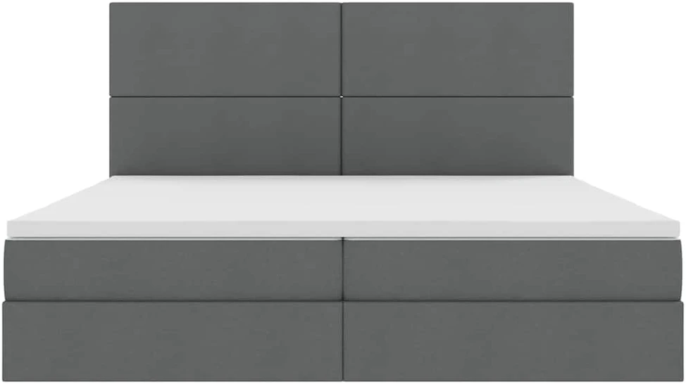 LED saugojimo lova su čiužiniu Tamsiai pilka 200 x 200 cm