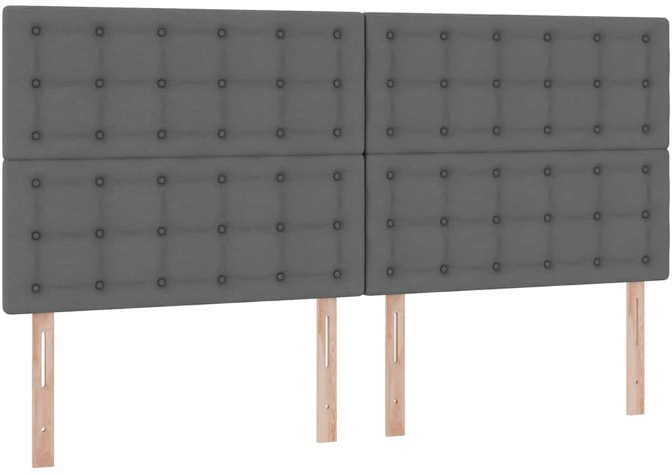 LED saugojimo lova su čiužiniu Tamsiai pilka 200 x 200 cm