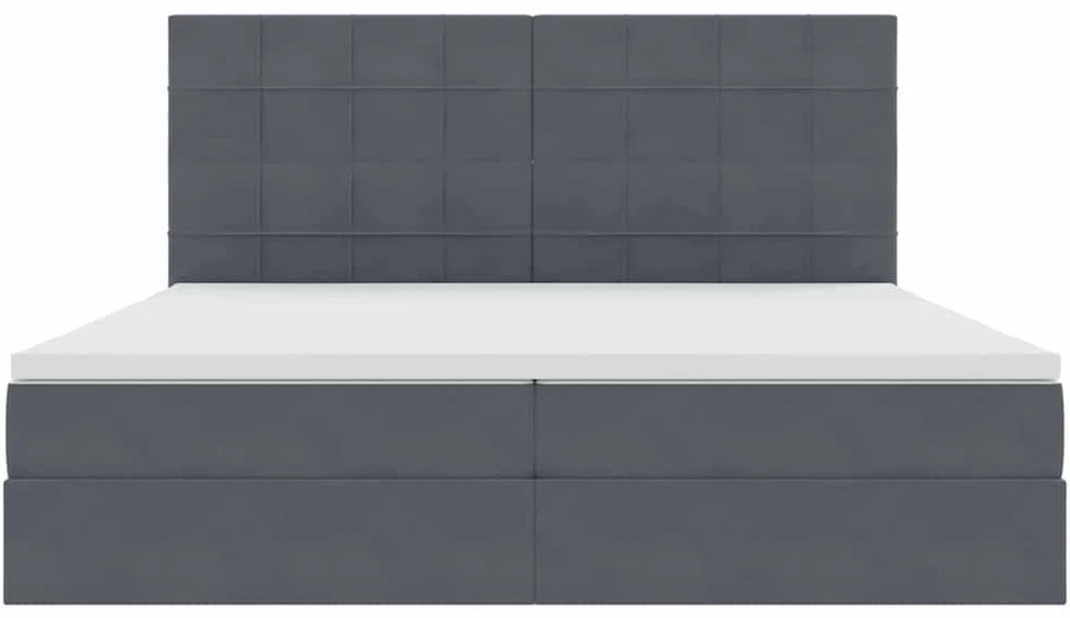LED saugojimo lova su čiužiniu Tamsiai pilka 200 x 200 cm