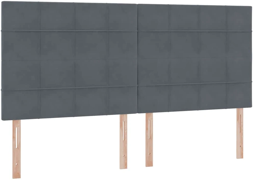 LED saugojimo lova su čiužiniu Tamsiai pilka 200 x 200 cm