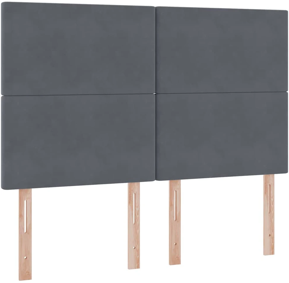 LED saugojimo lova su čiužiniu Tamsiai pilka 140 x 200 cm