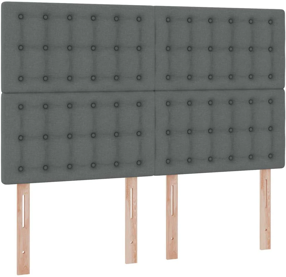 LED saugojimo lova su čiužiniu Tamsiai pilka 140 x 200 cm