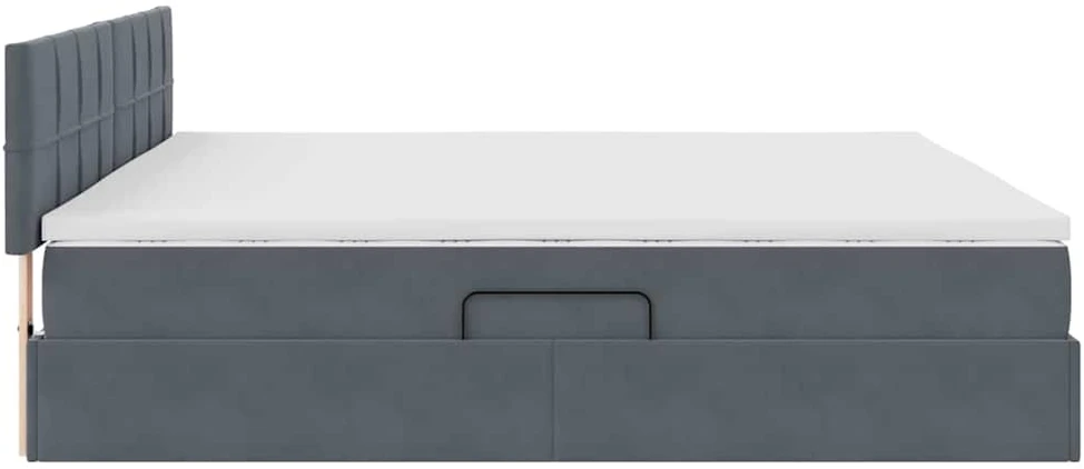 LED saugojimo lova su čiužiniu Tamsiai pilka 200 x 200 cm