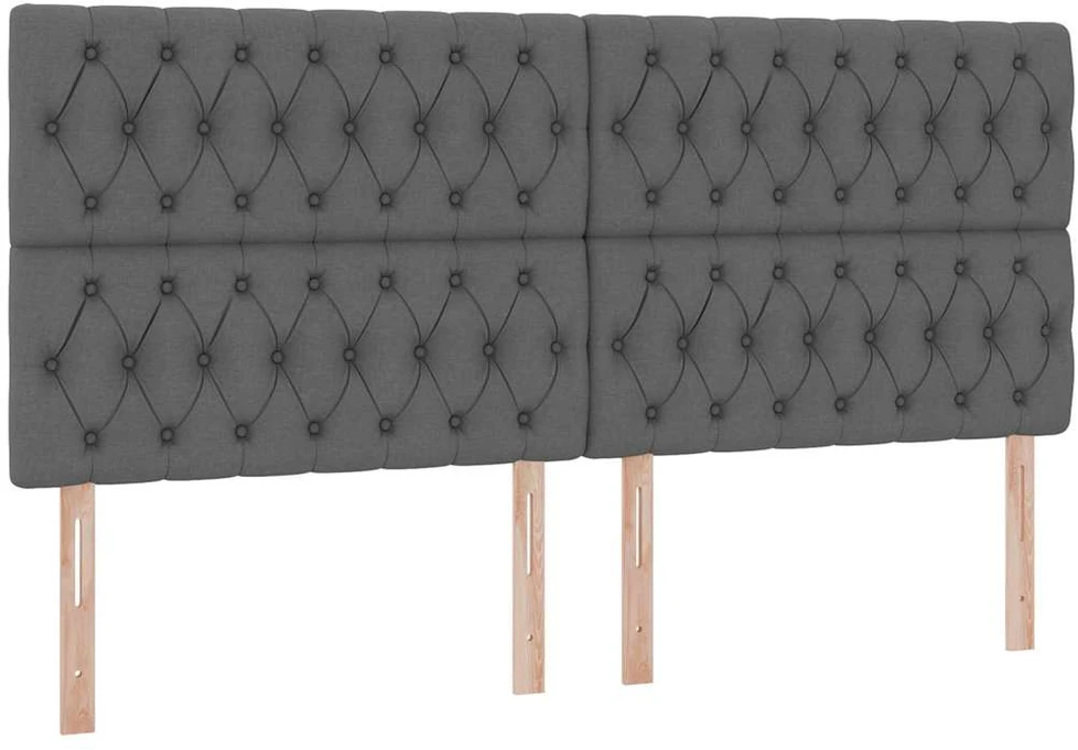 LED saugojimo lova su čiužiniu Tamsiai pilka 200 x 200 cm