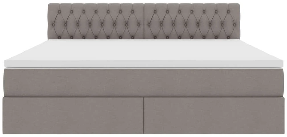 LED saugojimo lova su čiužiniu Taupe 160 x 200 cm Audinys
