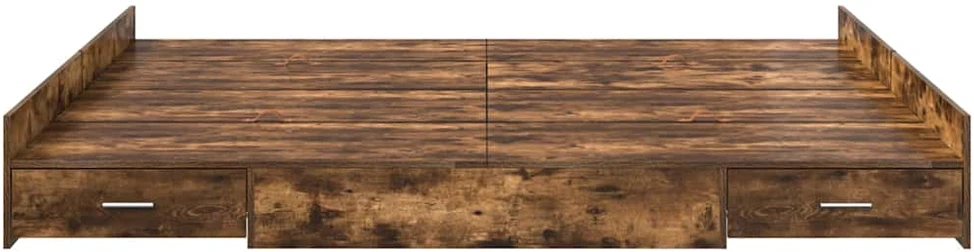 Lova su daiktų laikymo vieta Rūkyta ąžuolas 200 x 200 cm
