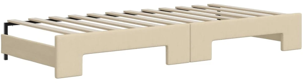 Lova su ištraukiama dalimi, kreminė, 100x200cm, audinys