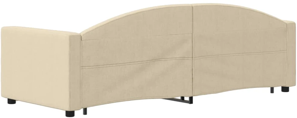Lova su ištraukiama dalimi, kreminės spalvos, 80x200cm, audinys